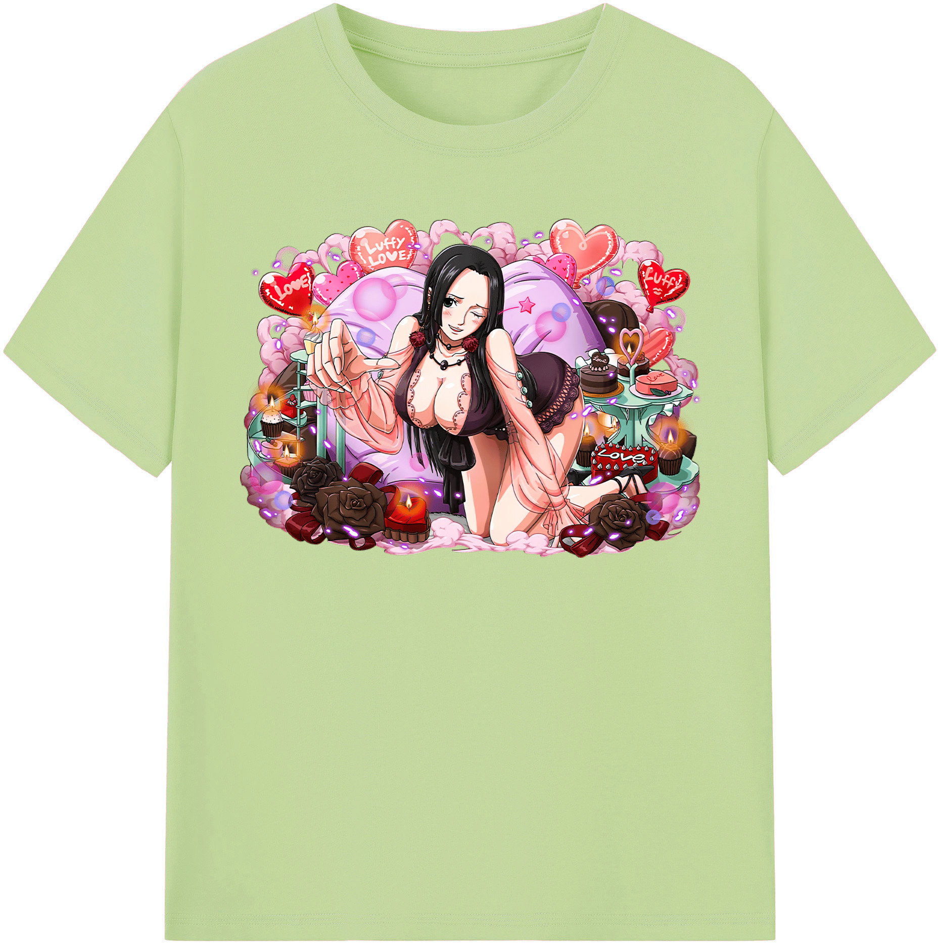 ワンピース ボア・ハンコック ONE PIECE Boa·Hancock 綿100％半袖Tシャツ（フロントプリント）